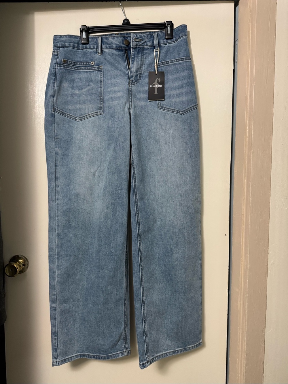Flamingals Denim Light Blue Wide Leg Jeans - Women's Casual Denim